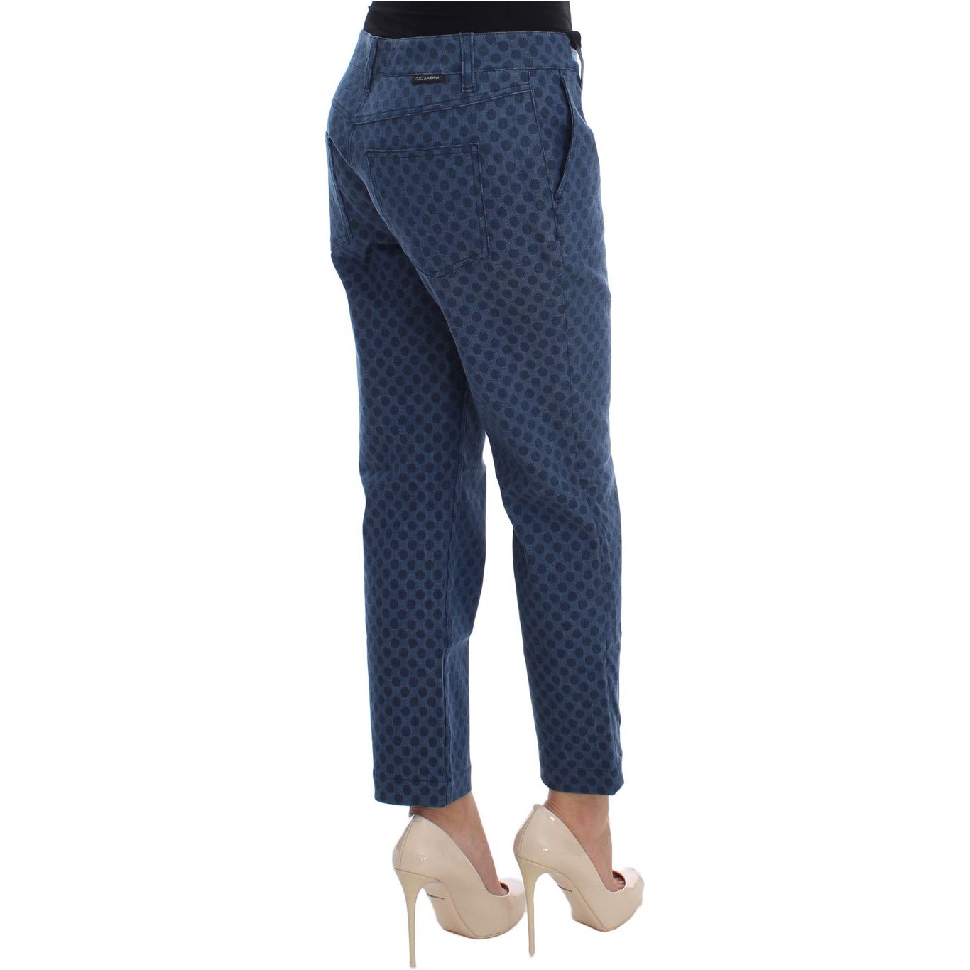 Polka Dotted Capri Stretch Jeans