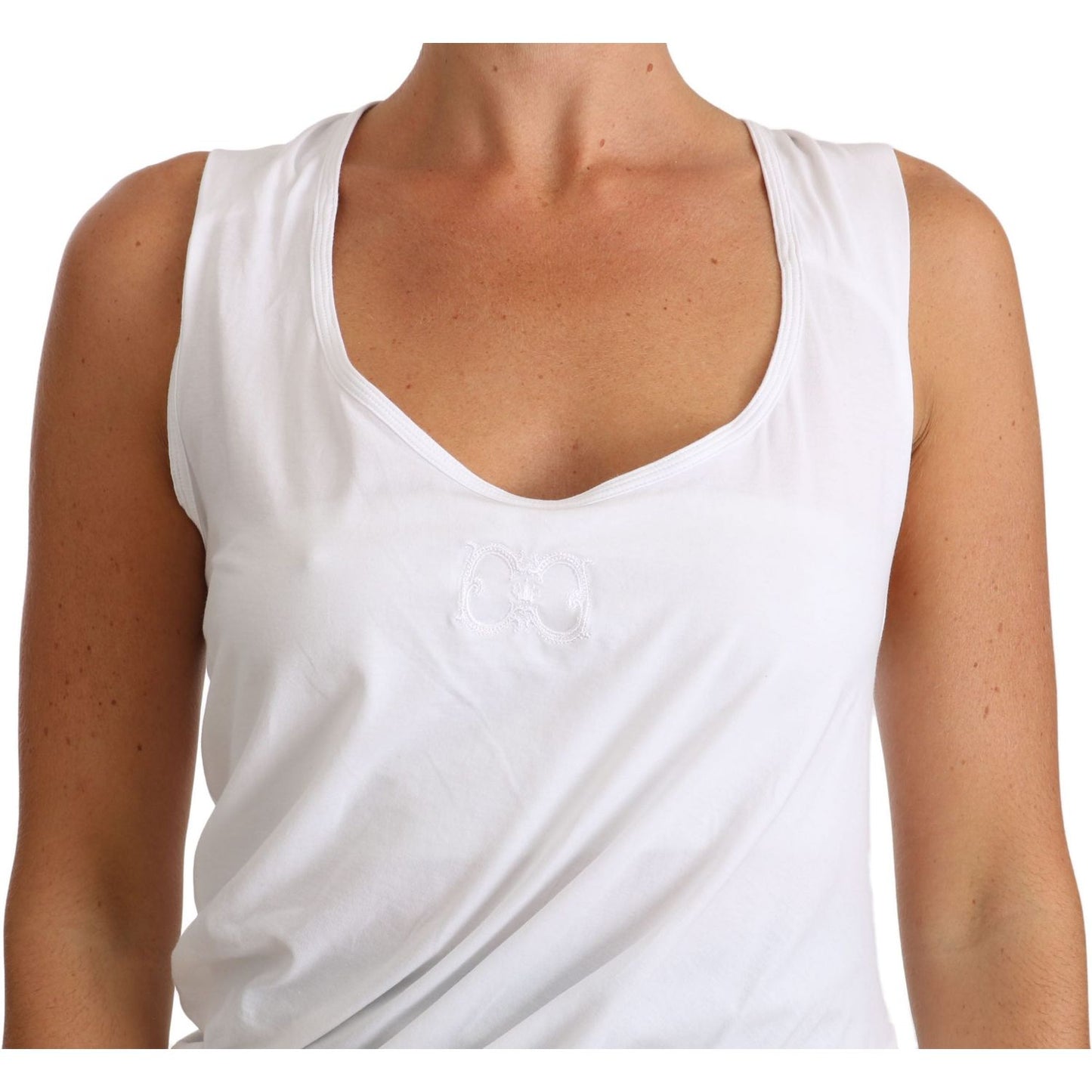 Elegant White Tie Back Tank Top Tee