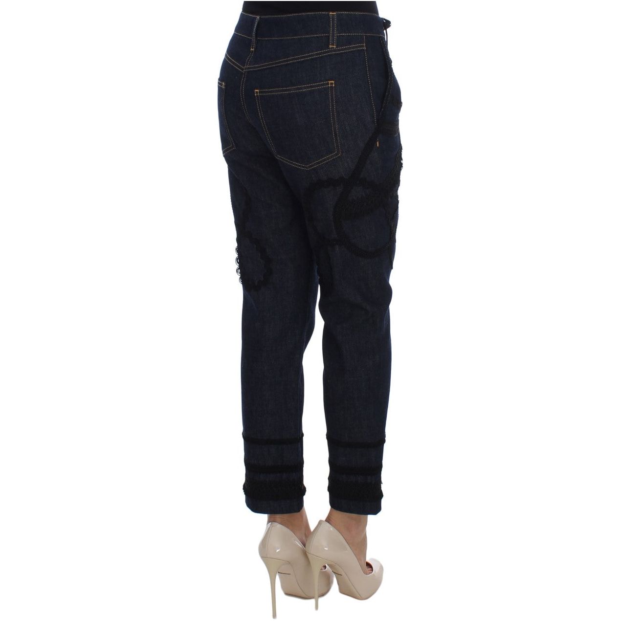 Embroidered Capri Jeans for Elegant Styling