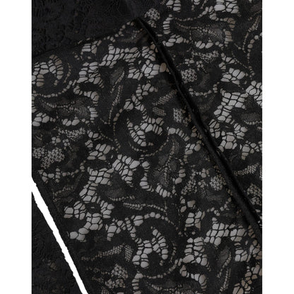 Dolce & Gabbana Black Floral Lace Whole Head Wrap Hat