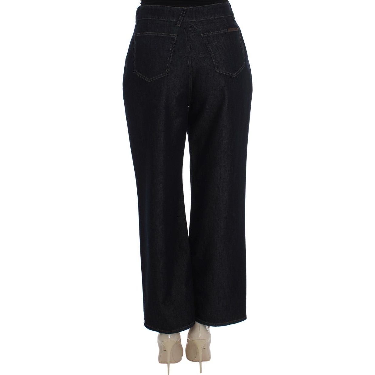 Chic High Waist Flare Jeans in Dark Blue