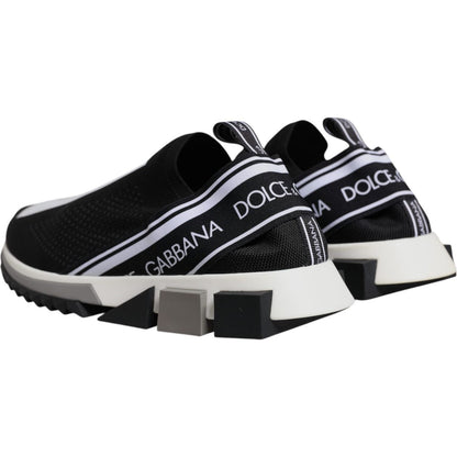 Dolce & Gabbana Black White Slip On Sorrento Sneakers Shoes