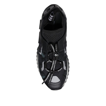 Dolce & Gabbana Black Mesh Sorrento Trekking Sneakers Shoes