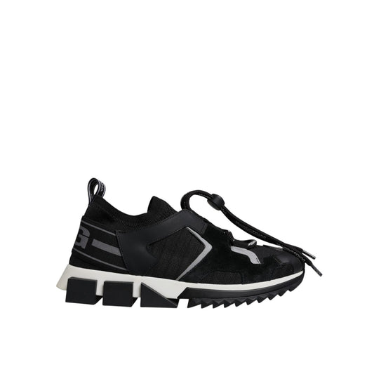 Dolce & Gabbana Black Mesh Sorrento Trekking Sneakers Shoes Dolce & Gabbana