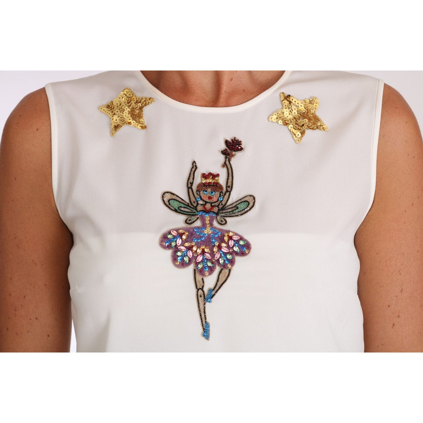 Enchanted Crystal-Embellished Silk Blouse