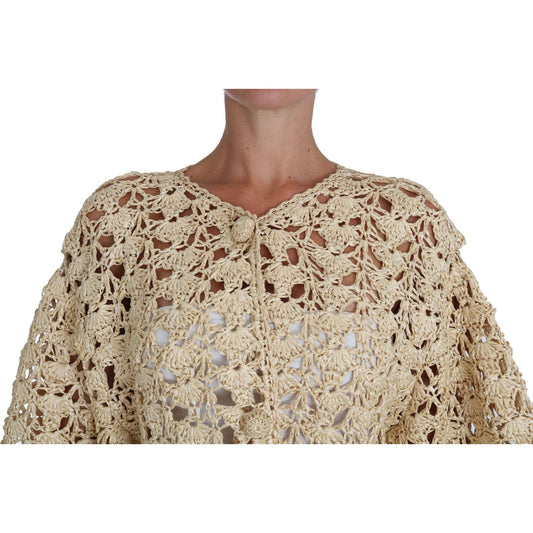 Dolce & GabbanaChic Beige Crochet Raffia CardiganMcRichard Designer Brands£849.00