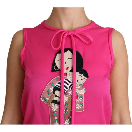 Elegant Pink Silk Family Tank Top Shirt