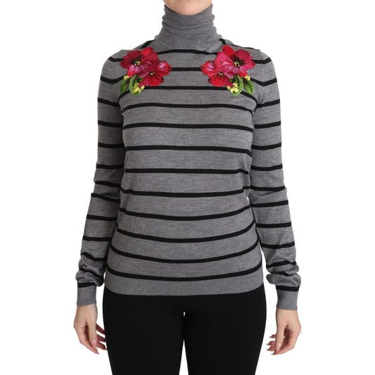 Dolce & Gabbana Elegant Embroidered Cashmere-Silk Sweater Dolce & Gabbana