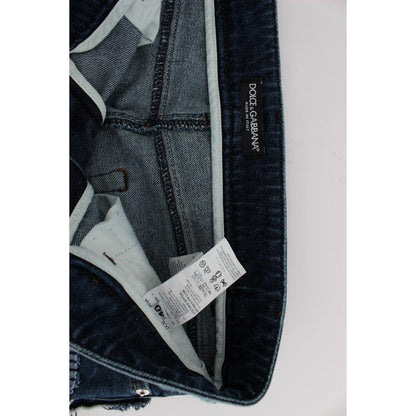 Dolce & Gabbana Stretch Blue Patchwork Jeans Shorts