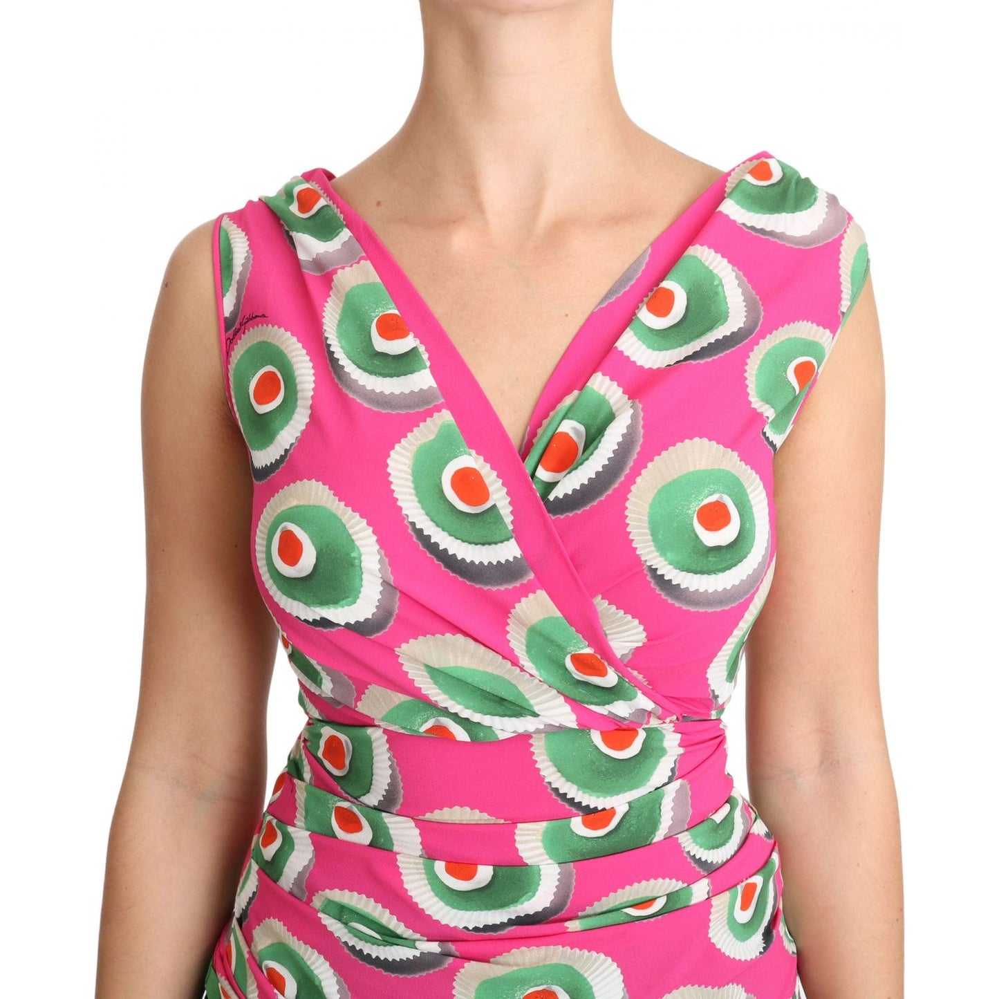 Sicilian Cake Print Sleeveless Silk Top