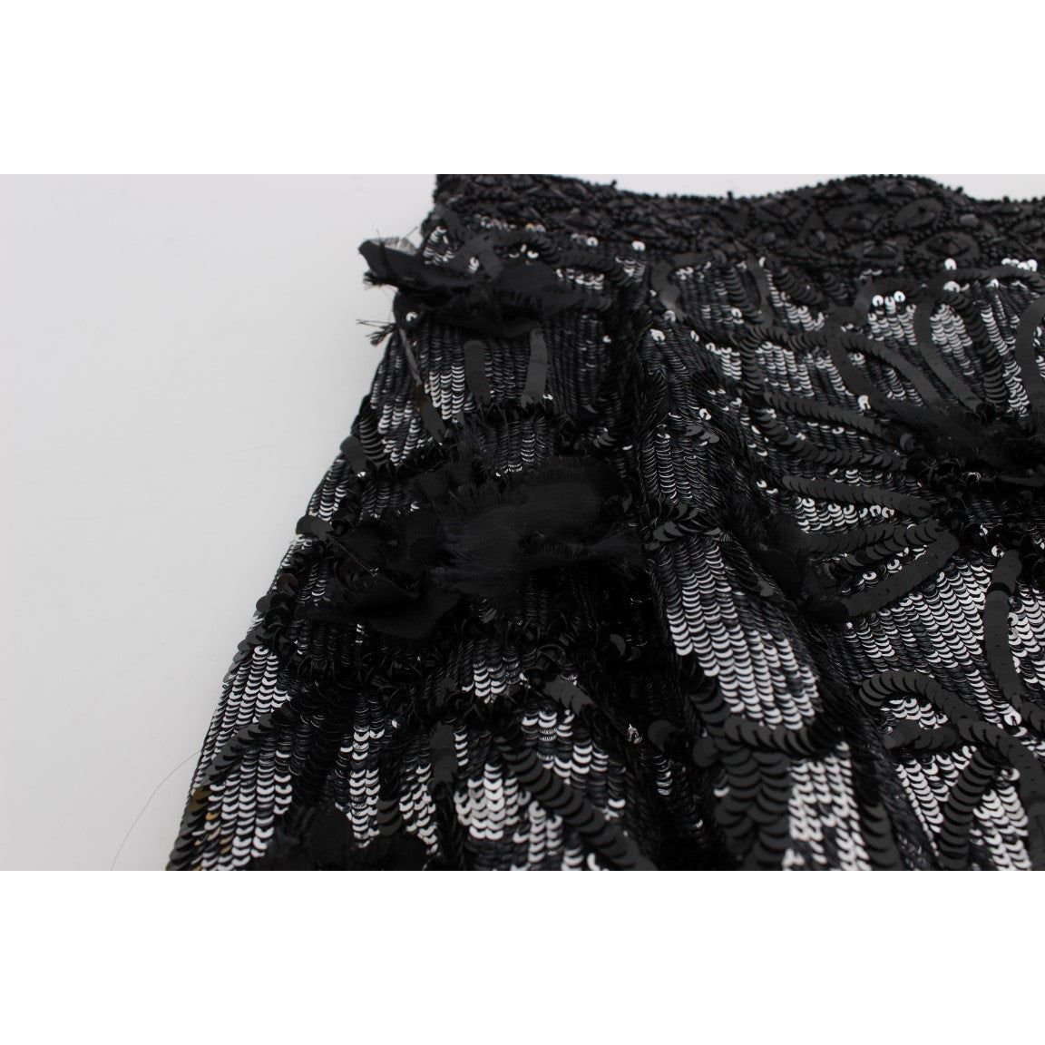 Dolce & Gabbana Sequined High Waist Designer Mini Shorts black-crystal-sequined-mini-shorts