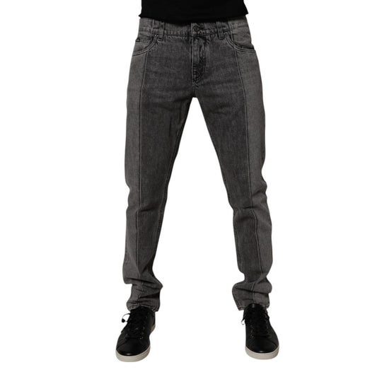 Dolce & Gabbana Two Tone Gray Cotton Denim Jeans Dolce & Gabbana