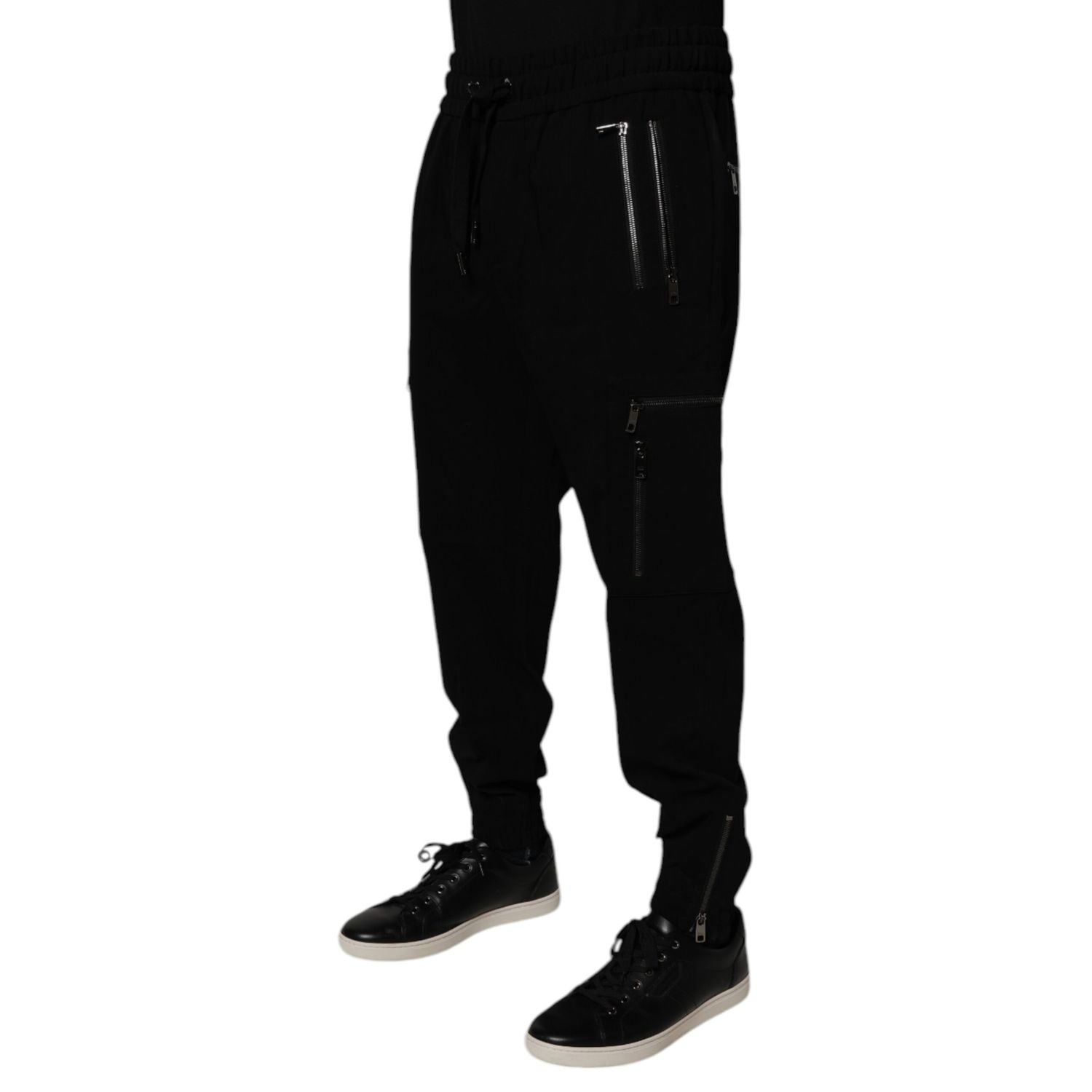 Dolce & Gabbana Black Wool Stretch Jogger Pants