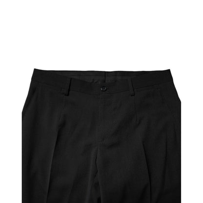 Dolce & Gabbana Black Polyester Tapered Formal Men Dress Pants