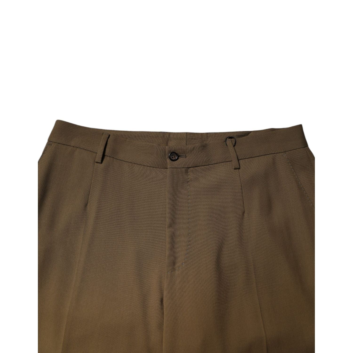 Dolce & Gabbana Brown Wool Straight Formal Dress Pants