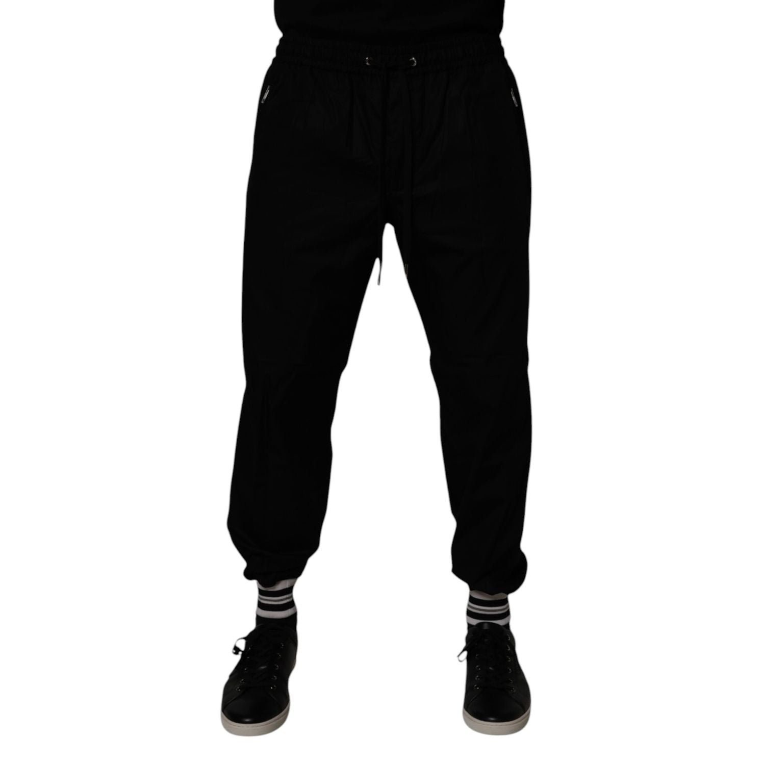 Dolce & Gabbana Black Cotton Men Jogger Sweatpants Pants