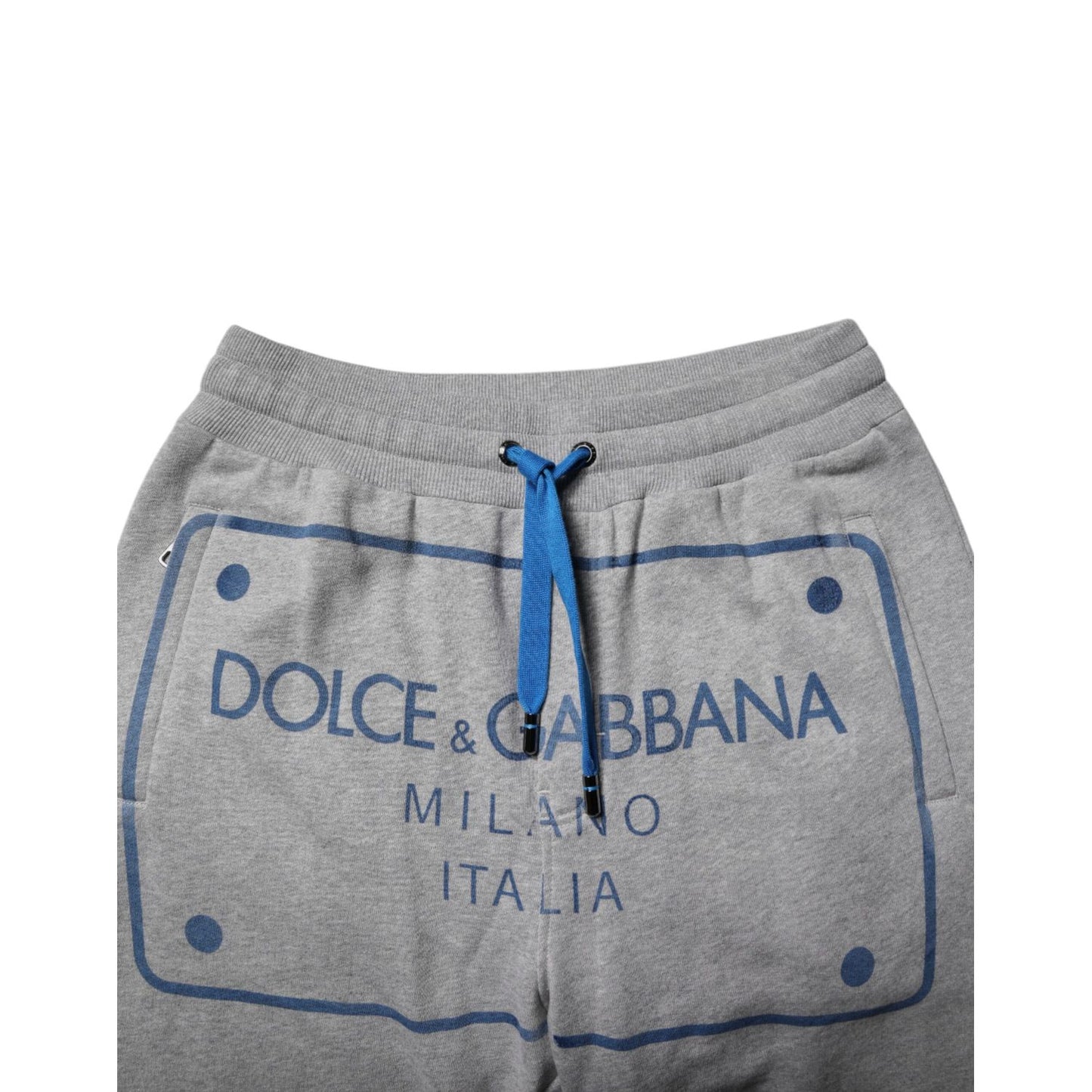 Dolce & Gabbana Gray Logo Cotton Men Jogger Sweatpants Pants