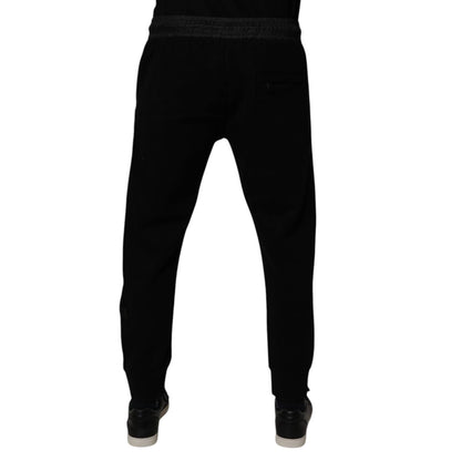Dolce & Gabbana Black Cotton Blend Men Jogger Sweatpants Pants