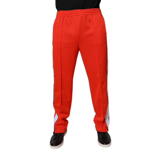 MSGM Red White Mid Waist Men Jogger Sweatpants Pants MSGM