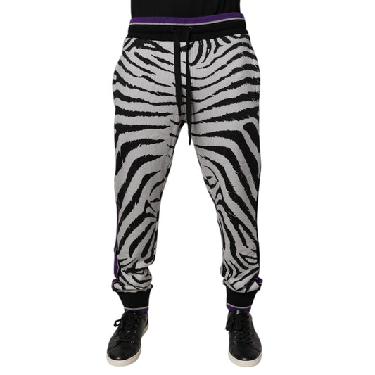 Dolce & Gabbana Black White Zebra Men Jogger Sweatpants Pants Dolce & Gabbana