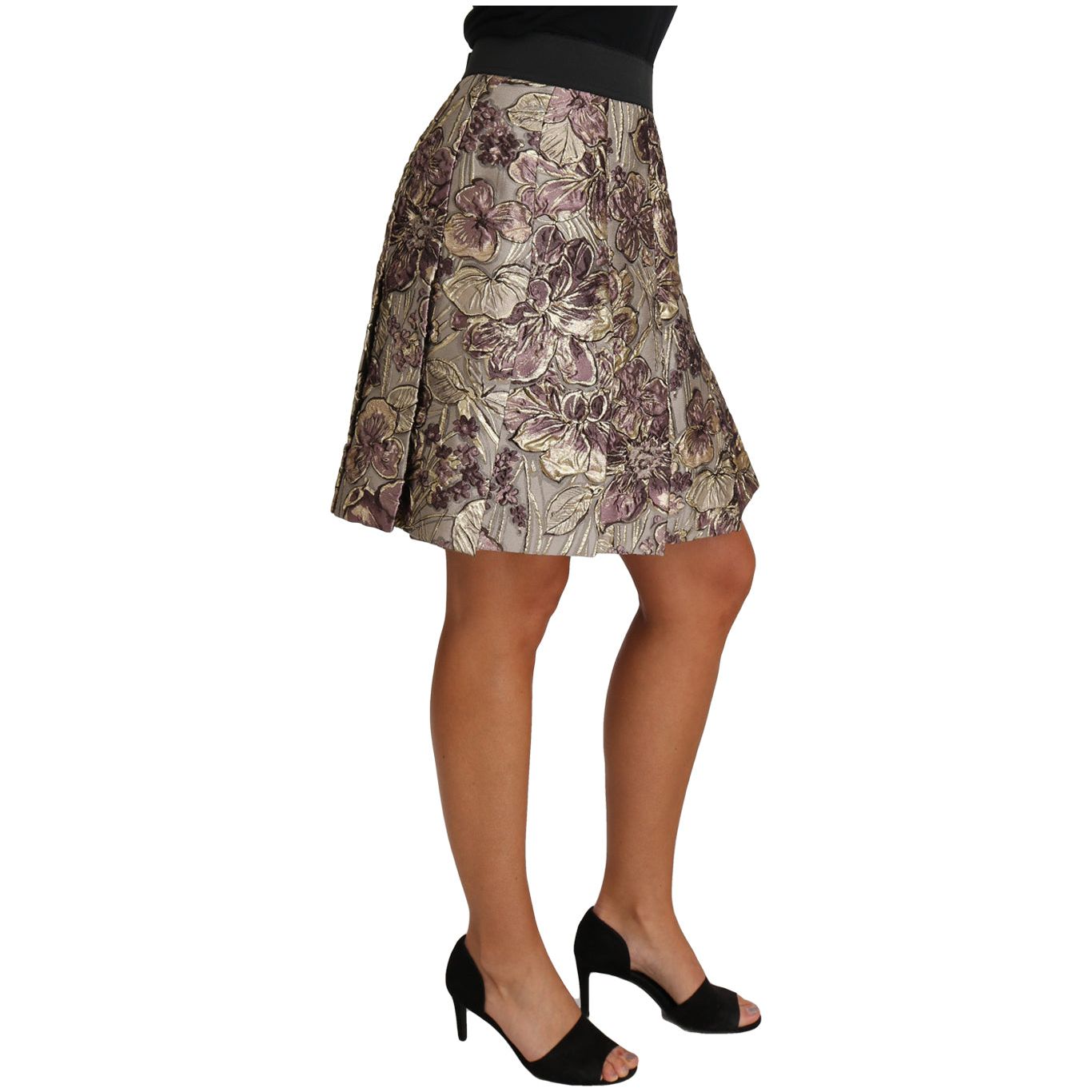 Floral Jacquard A-Line Skirt Delight