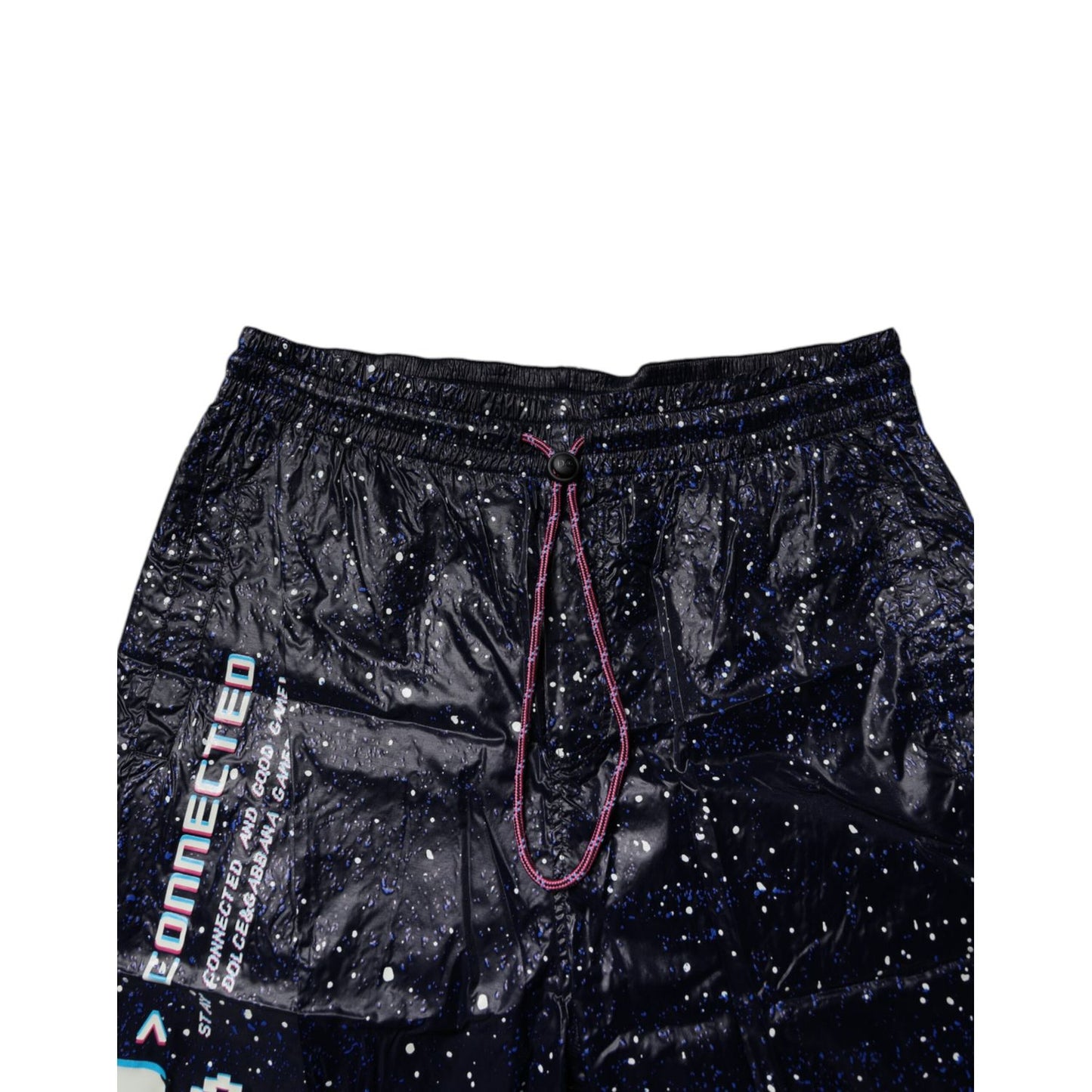 Dolce & Gabbana Dark Blue DG Game Print Cotton Jogger Pants