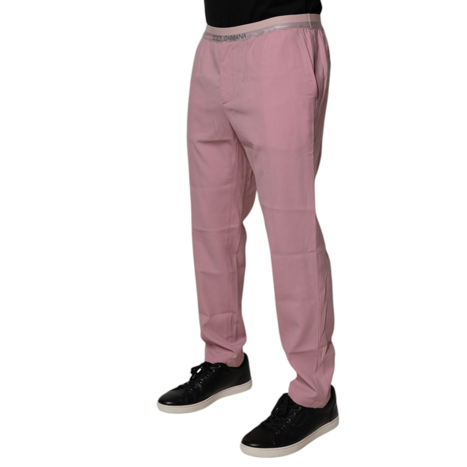 Dolce & Gabbana Pink Cotton Stretch Chino Pants