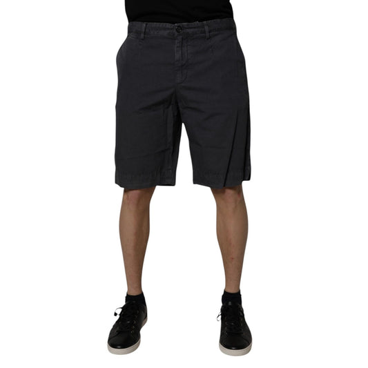 Dolce & Gabbana Dark Gray Cotton Mid Waist Men Bermuda Shorts