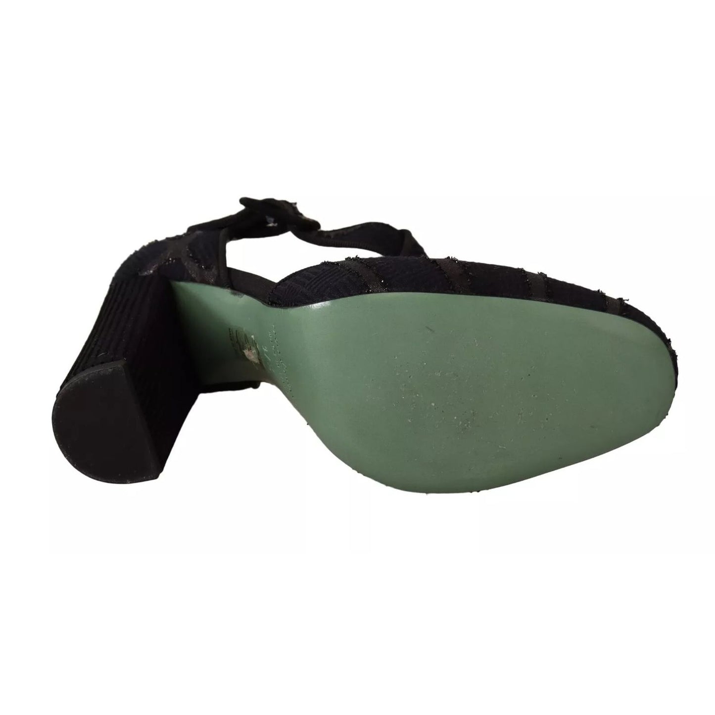 Paola D'Arcano Black Suede Leather Block Heels Sandals Shoes Paola D'Arcano