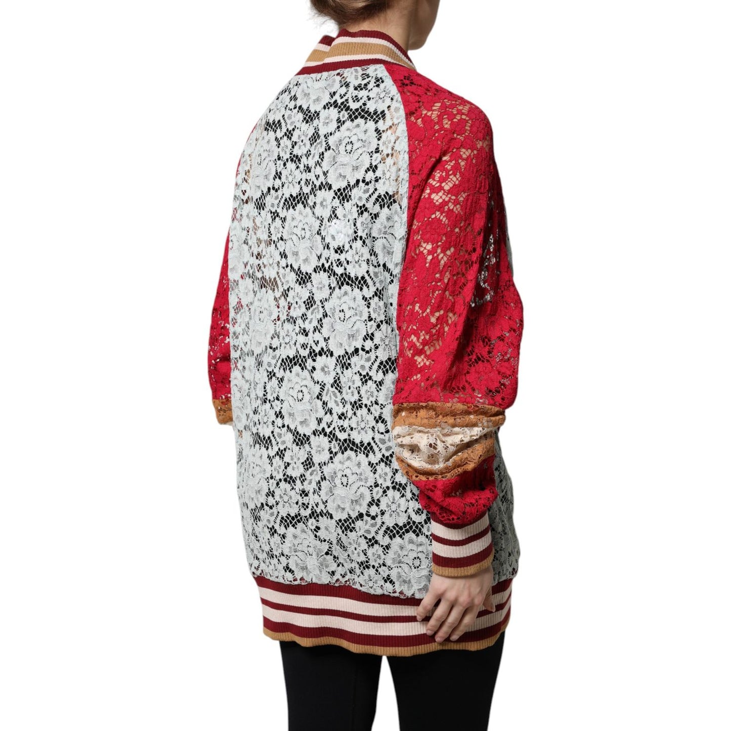 Dolce & Gabbana Multicolor Floral Lace Cardigan Sweater