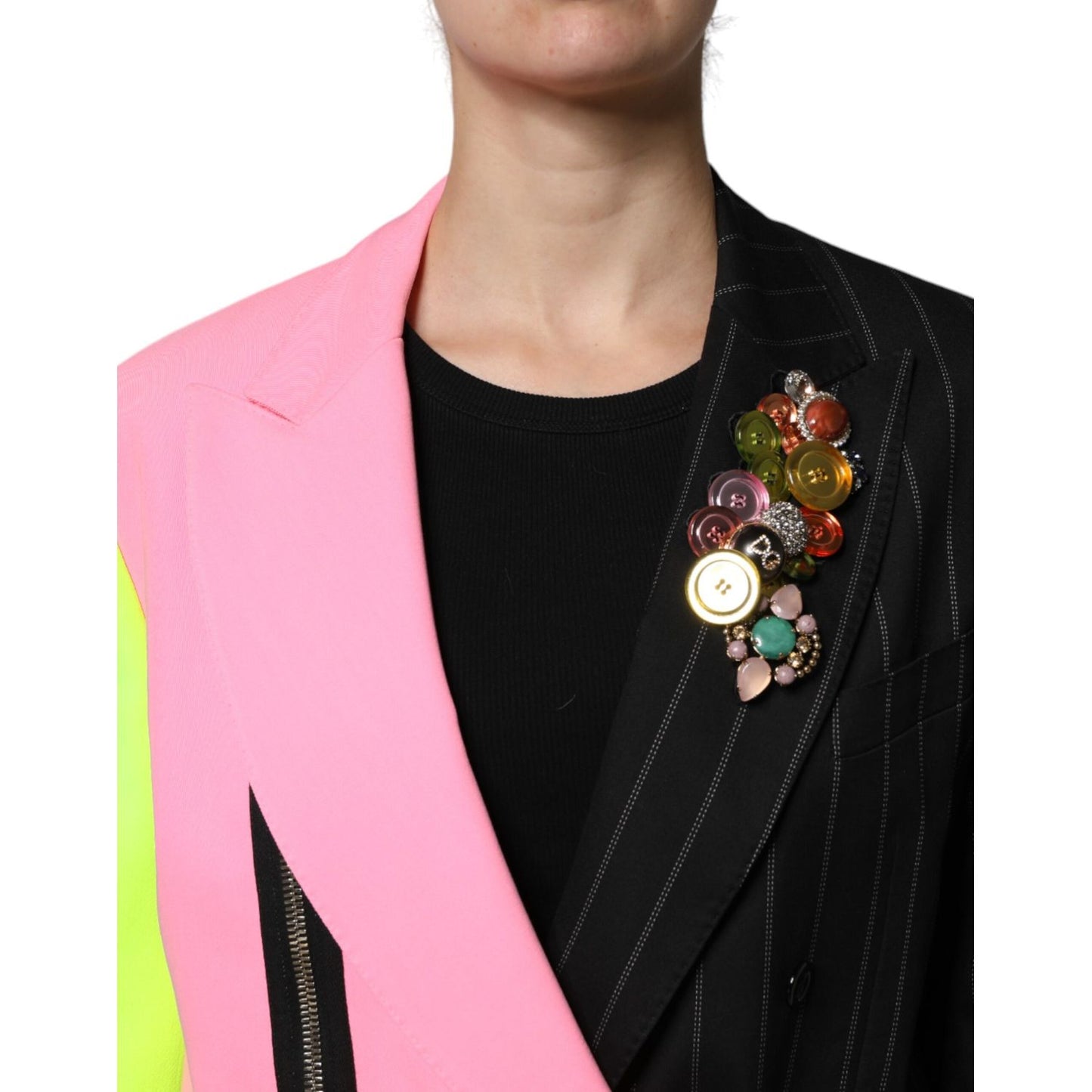 Dolce & Gabbana Multicolor Patchwork Embellished Coat Jacket