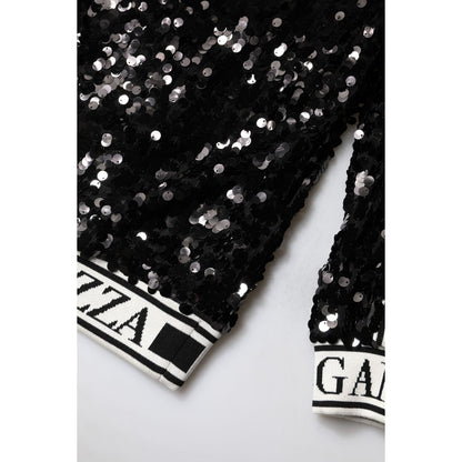 Dolce & Gabbana Black DG Queen Sequin Pullover Sweater