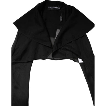 Dolce & Gabbana Black Silk Sheer Long Sleeves Blouse Top