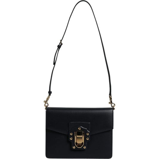 Dolce & Gabbana Black Calfskin Leather Shoulder Strap Bag