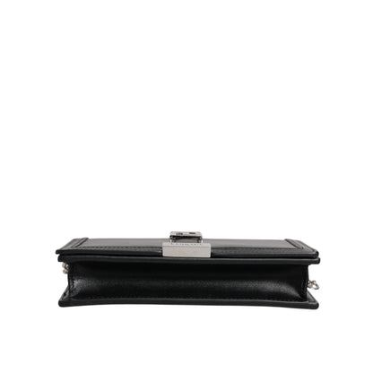 Versace Black Calfskin Leather Chain Strap Shoulder Crossbody Bag