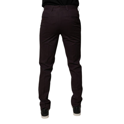 BENCIVENGA Brown Pure Cotton Slim Fit Men Dress Pants