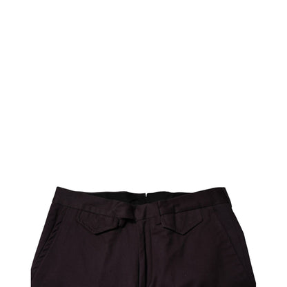 BENCIVENGA Brown Pure Cotton Slim Fit Men Dress Pants