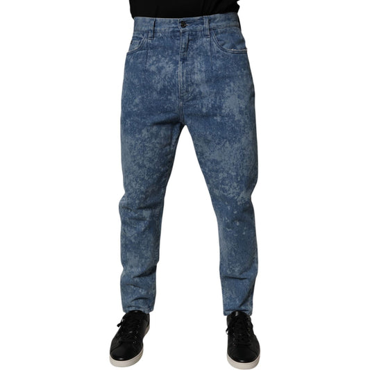 Dolce & Gabbana Blue Tie Dye Cotton Skinny Men Denim Jeans Dolce & Gabbana