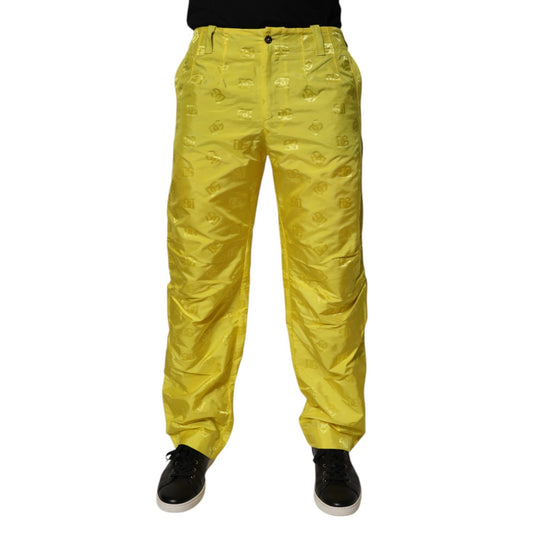 Dolce & Gabbana Yellow DG Monogram Polyester Straight Pants Dolce & Gabbana