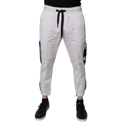 Dolce & Gabbana White Cotton Cargo Jogger Sweatpants Pants