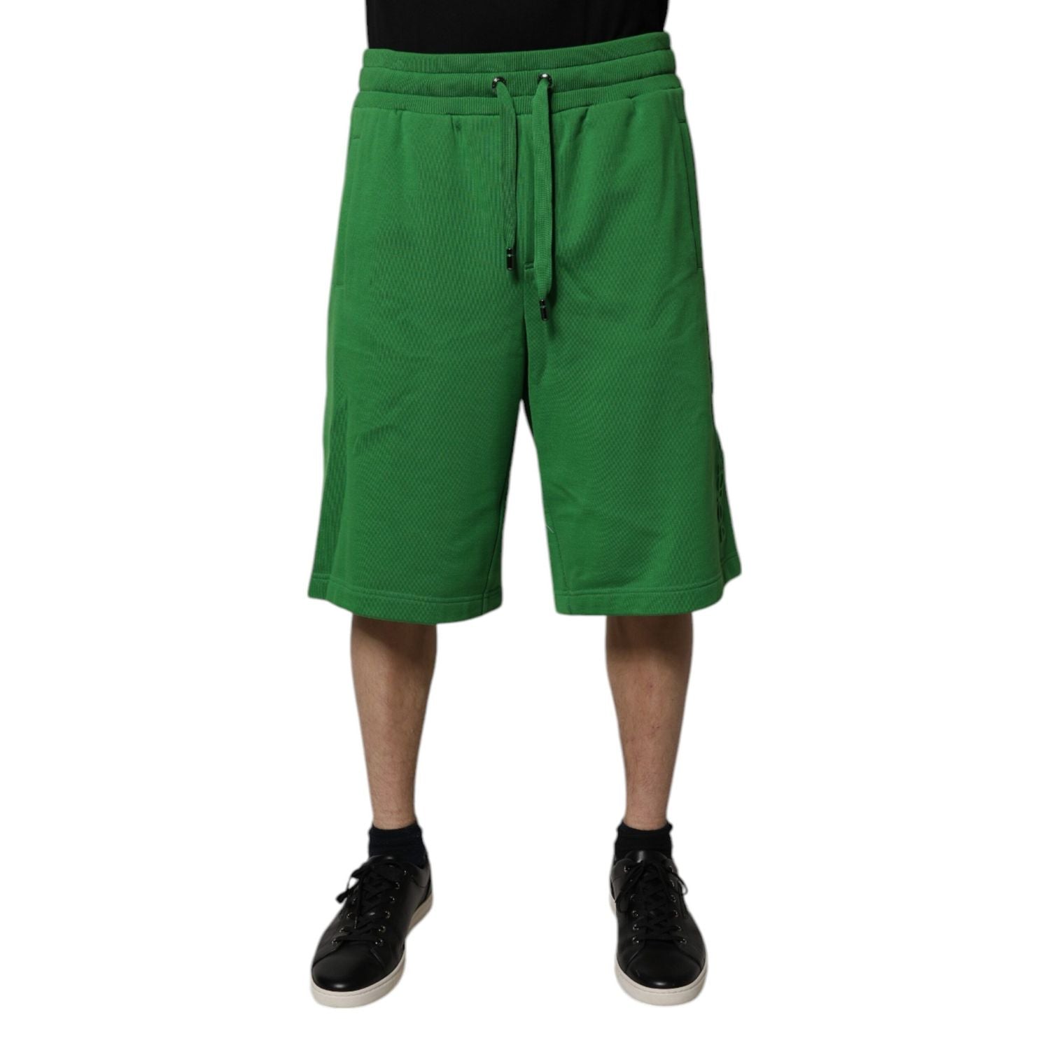 Dolce & Gabbana Green Cotton Men Sweatshorts Bermuda Shorts