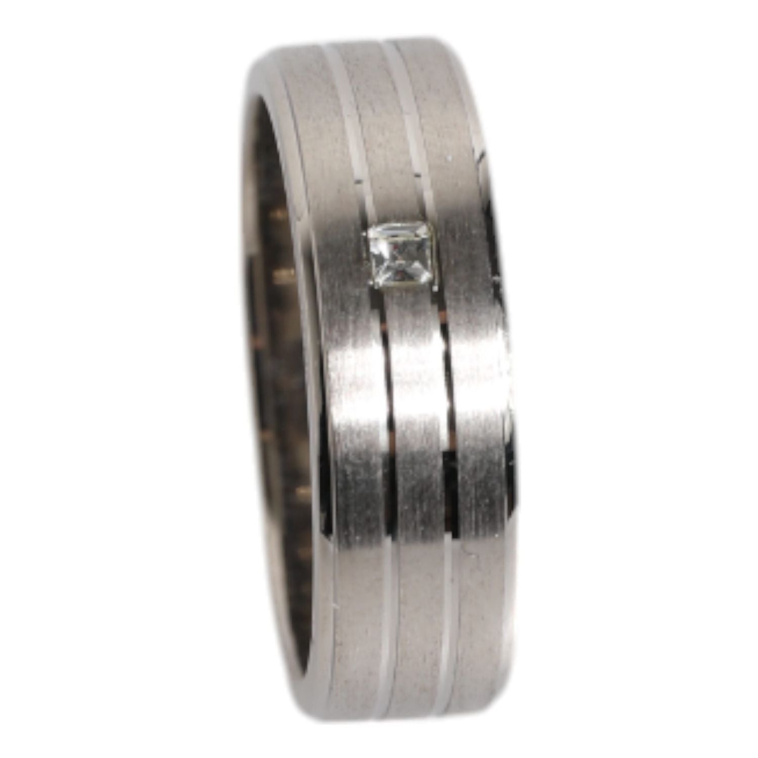 Dolce & Gabbana Silver Tone Brass Clear Crystal DG Logo Ring