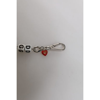 Dolce & Gabbana Silver Tone Brass Bead Dice Logo Embellish Charm Bracelet