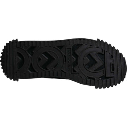 Dolce & Gabbana Black Logo Lace Up Low Top NS1 Sneakers Shoes