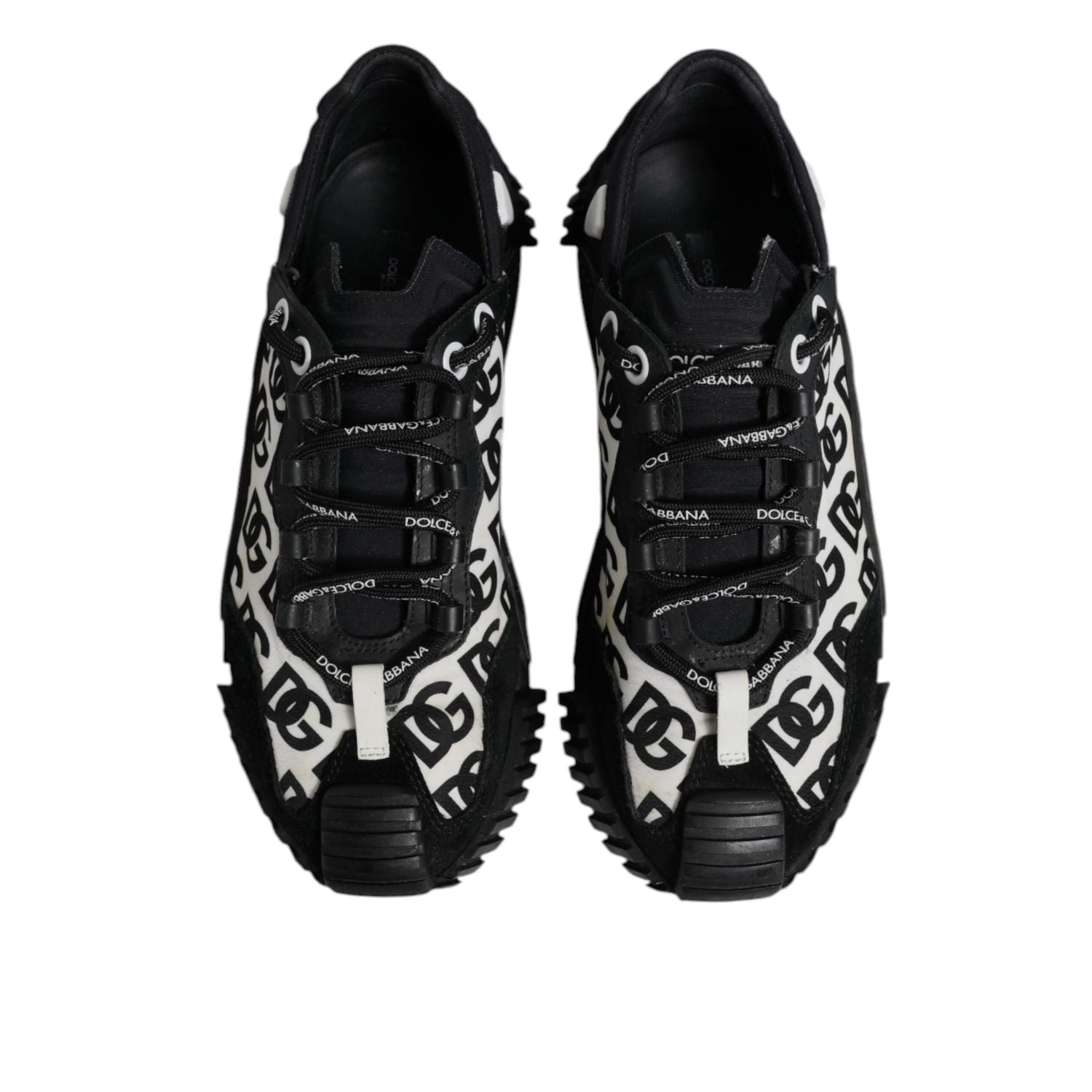 Dolce & Gabbana Black Logo Lace Up Low Top NS1 Sneakers Shoes