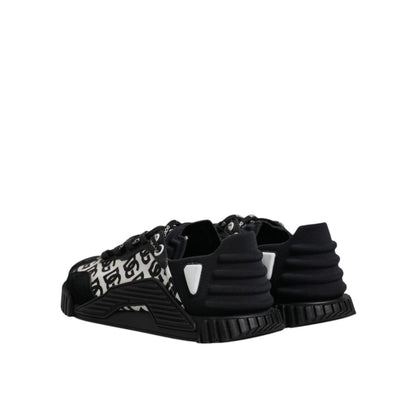 Dolce & Gabbana Black Logo Lace Up Low Top NS1 Sneakers Shoes