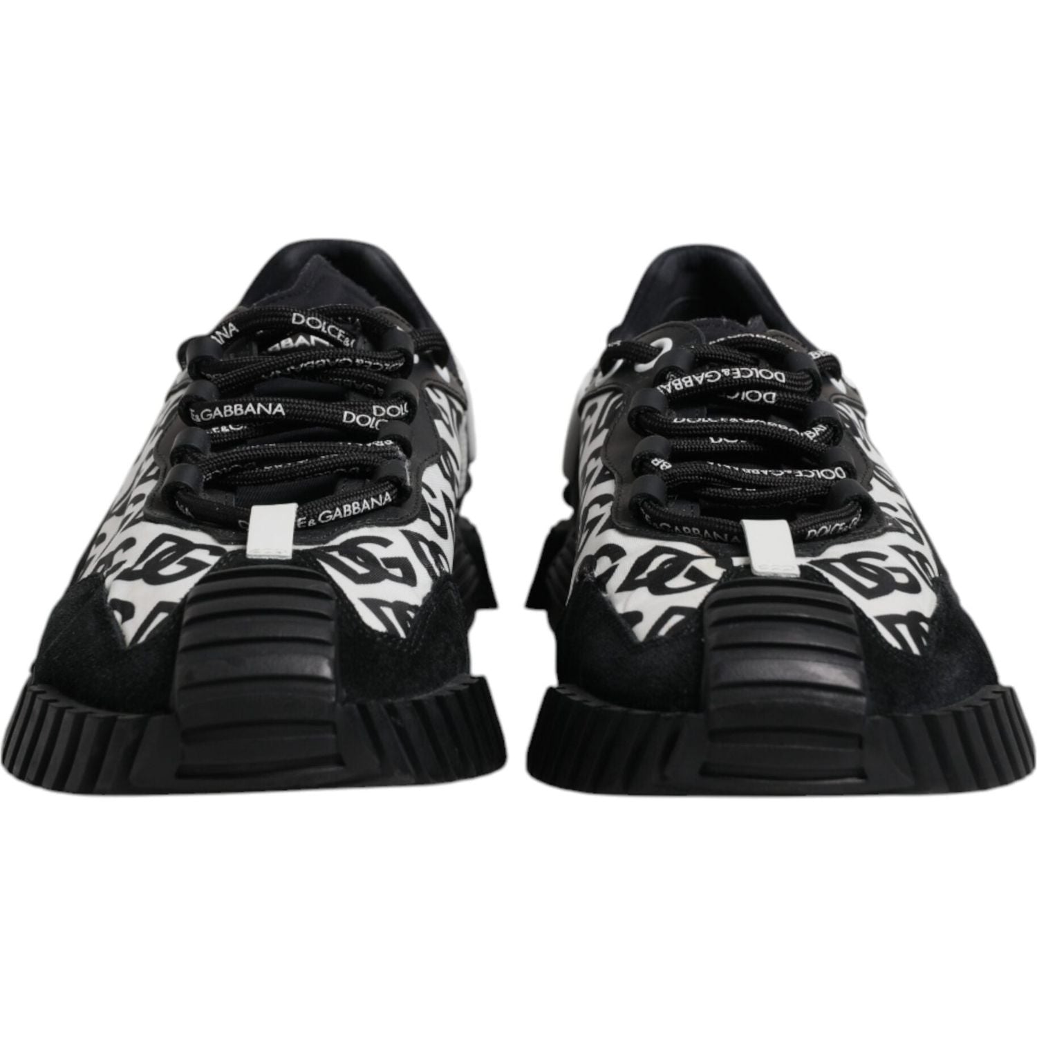 Dolce & Gabbana Black Logo Lace Up Low Top NS1 Sneakers Shoes