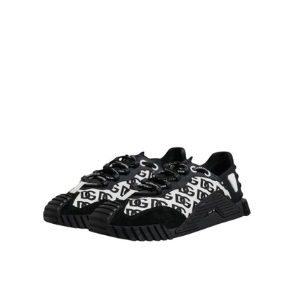 Dolce & Gabbana Black Logo Lace Up Low Top NS1 Sneakers Shoes