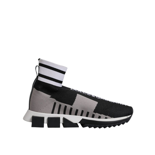 Dolce & Gabbana Black Gray Sorrento Socks Women Sneakers Shoes Dolce & Gabbana