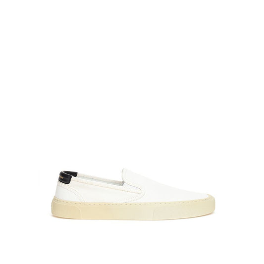 Saint Laurent White Cotton Low Top Sneakers Saint Laurent